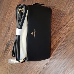 COPY - NANETTE LEPORE Halsey MULTISECTION Crossbody BLACK MULTI  purse. 5 pocke…